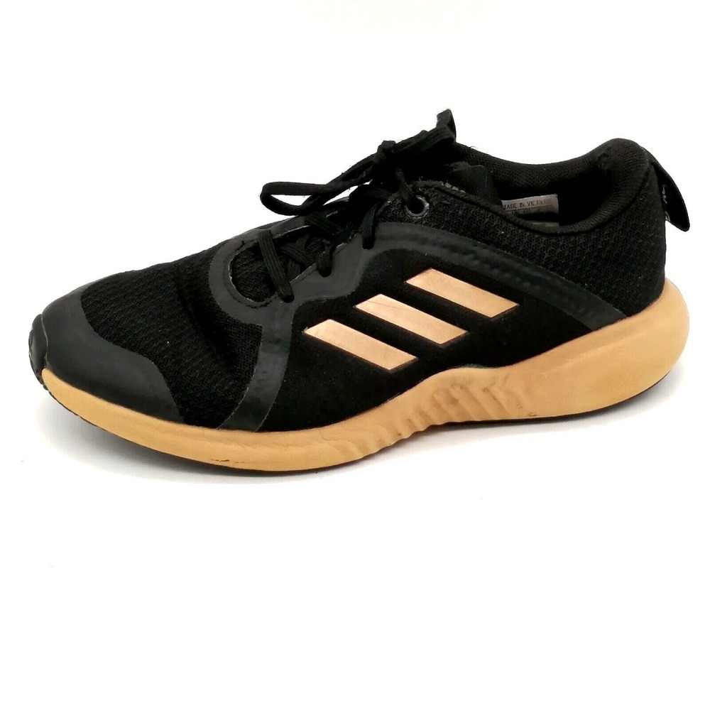 Adidas Shoes Girls Black Tan 4 Athletic Sneakers Walking Running Comfort
